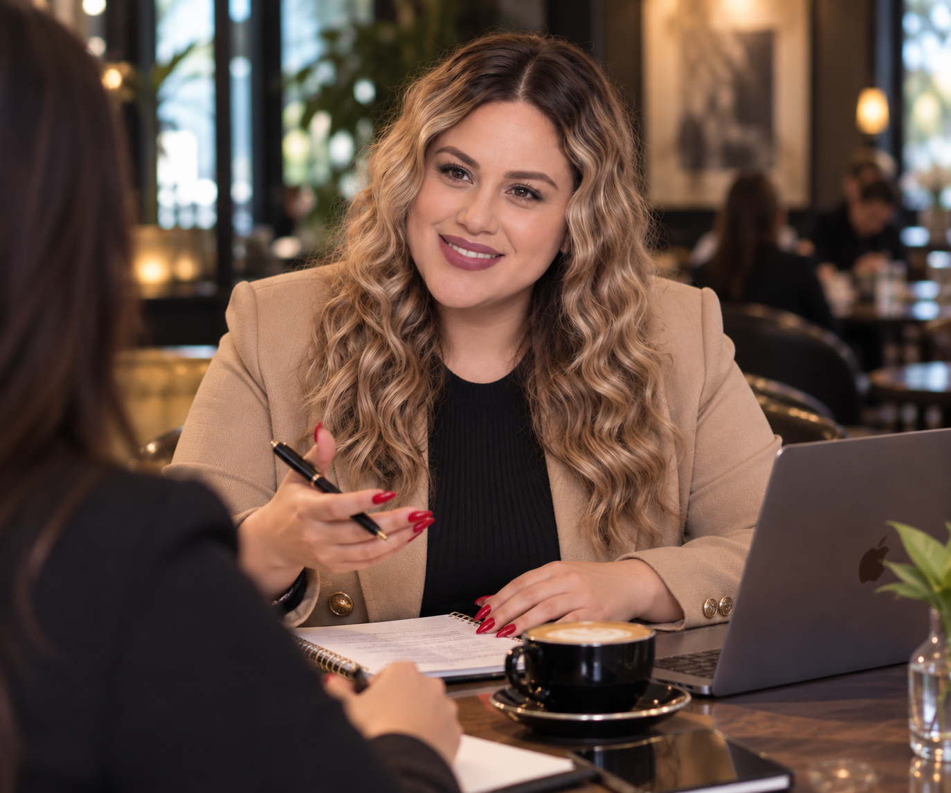 Natalie consulting with a business owner