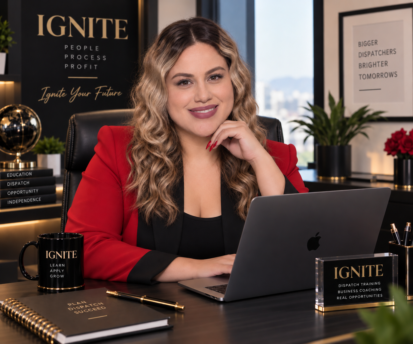 Natalie Martinez at her desk